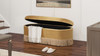 Melinda 48.5" Oval Tufted Bullion Fringe Storage Bench, Gold 12