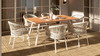 Maiden 71" 6-Seater Teak & Aluminum Patio Dining Table, Natural White Teak 3