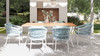Maiden 7pc 6-Seater Teak & Aluminum Patio Dining Set, Sky Blue 3