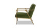 Aerin 24.5" Hammered Brass Upholstered Accent Arm Chair, Olive Green 5