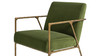 Aerin 24.5" Hammered Brass Upholstered Accent Arm Chair, Olive Green 10