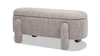 Hugo 49" Oval Fully Upholstered Storage Bench, Brown Bouclé 1