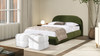 Archie Puffy Grounded Upholstered Platform Bed, Olive Green 7