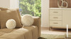 Teddy 11" & 9" Round Sphere Accent Ball Throw Pillow, Set of 2, Cream Beige 2