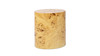 Nebula 20" Burl Wood Accent Oval Pillar Side Table, Warm Natural Brown 1