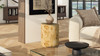 Nebula 20" Burl Wood Accent Oval Pillar Side Table, Warm Natural Brown 3