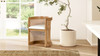 Lilith 20.5" Curved Rattan Upholstered Dining Chair, White Pepper 9