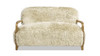 Enchante 52.5" Mongolian Sheepskin Accent Loveseat, Taupe Beige 1