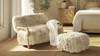 Enchante 52.5" Mongolian Sheepskin Accent Loveseat, Taupe Beige 14