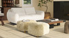 Enchante 24.5" Mongolian Sheepskin Rectangular Accent Ottoman, Taupe Beige 4