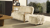 Enchante 24.5" Mongolian Sheepskin Rectangular Accent Ottoman, Taupe Beige 5