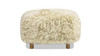 Enchante 24.5" Mongolian Sheepskin Rectangular Accent Ottoman, Taupe Beige 7