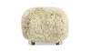 Enchante 24.5" Mongolian Sheepskin Rectangular Accent Ottoman, Taupe Beige 9