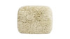 Enchante 24.5" Mongolian Sheepskin Rectangular Accent Ottoman, Taupe Beige 8