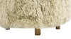 Enchante 24.5" Mongolian Sheepskin Rectangular Accent Ottoman, Taupe Beige 10