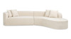 Mallory 134.5" Sofa-in-a-Box RAF Curved Sectional Sofa, Porcelain Light Beige 1