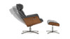 Jovan 31.5" Mid-Century Modern Genuine Leather Recliner Lounge Chair & Ottoman Set, Shadow Gray 15