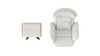 Jovan 31.5" Mid-Century Modern Genuine Leather Recliner Lounge Chair & Ottoman Set, Porcelain White 8