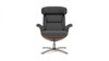 Jovan 31.5" Mid-Century Modern Genuine Leather Recliner Lounge Chair, Shadow Gray 4