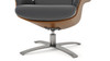 Jovan 31.5" Mid-Century Modern Genuine Leather Recliner Lounge Chair, Shadow Gray 14