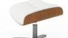 Jovan 20.5" Mid-Century Modern Genuine Leather Footstool Ottoman, Porcelain White 8