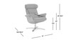 Jovan 31.5" Mid-Century Modern Genuine Leather Recliner Lounge Chair, Pastel Beige 12