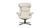 Jovan 31.5" Mid-Century Modern Genuine Leather Recliner Lounge Chair, Pastel Beige 4