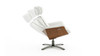 Jovan 31.5" Mid-Century Modern Genuine Leather Recliner Lounge Chair, Porcelain White 7