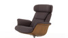 Jovan 31.5" Mid-Century Modern Genuine Leather Recliner Lounge Chair, Cacao Espresso Brown 11