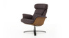 Jovan 31.5" Mid-Century Modern Genuine Leather Recliner Lounge Chair, Cacao Espresso Brown 1