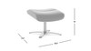 Jovan 20.5" Mid-Century Modern Genuine Leather Footstool Ottoman, Cacao Espresso Brown 10