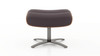 Jovan 20.5" Mid-Century Modern Genuine Leather Footstool Ottoman, Cacao Espresso Brown 4