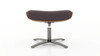 Jovan 20.5" Mid-Century Modern Genuine Leather Footstool Ottoman, Cacao Espresso Brown 7