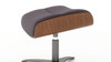 Jovan 20.5" Mid-Century Modern Genuine Leather Footstool Ottoman, Cacao Espresso Brown 8