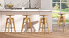 Spencer Minimalist Oak Wood Adjustable Bar Counter Stool, Natural Brown 14