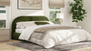 Archie Puffy Grounded Upholstered Platform Bed, King, Olive Green 6