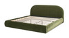 Archie Puffy Grounded Upholstered Platform Bed, King, Olive Green 4