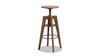 Spencer Minimalist Oak Wood Adjustable Bar Counter Stool, Walnut Brown 6
