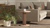 Mode 18" Leatherette Round C-Shaped Sofa Side Table, Saddle Brown 10