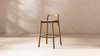 Sven 26.5" Modern Minimalist Low Back Wood Counter Stool, Dark Brown Walnut 2