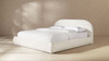 Archie Puffy Grounded Upholstered Platform Bed, King, Almond White 6