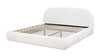 Archie Puffy Grounded Upholstered Platform Bed, King, Almond White 4