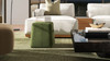 Clyde 14" Tapered Square Upholstered Ottoman, Moss Green 4