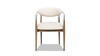 Artemis Mixed Material Upholstered Dining Arm Chair, Warm White 5