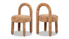 Penny Round Arched Fully Upholstered Dining Side Chair, Set of 2, Golden Rust Orange 1