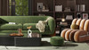 Alpine 90.5" Sherpa Sofa, Moss Green Fleeced Teddy 10
