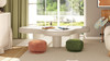 Fuji 15" Mushroom Footstool Ottoman, Spice Orange Fleeced Teddy 11