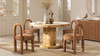 Nebula 51" 5-6 Seater Round Burl Wood Pillar Dining Table, Warm Natural Brown 8