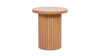 Kenzie 19.5" Fluted Pillar Round Accent Side Table, Light Natural Brown 1