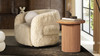 Kenzie 19.5" Fluted Pillar Round Accent Side Table, Light Natural Brown 3